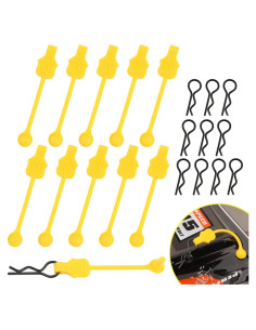 Clips de Carrocería RC GDOOL 1.0mm con Tiradores Amarillos (10 Pzas)