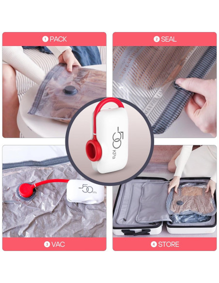 Bolsas de Almacenamiento al Vacío VMstr 9 Pzas con Bomba Eléctrica