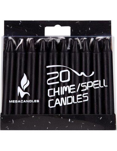 Set de 20 Mini Velas Negras Sin Aroma Mega Velas 10 cm