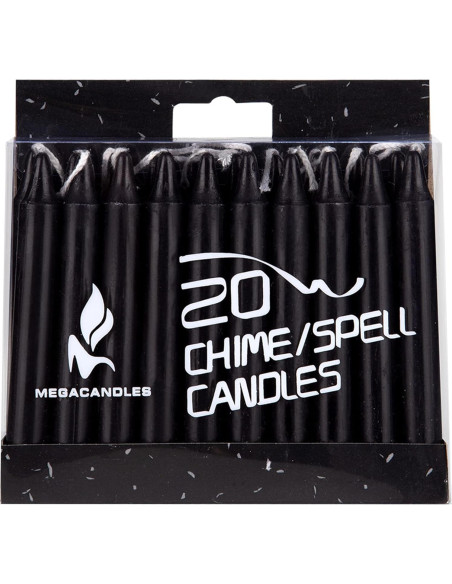 Set de 20 Mini Velas Negras Sin Aroma Mega Velas 10 cm