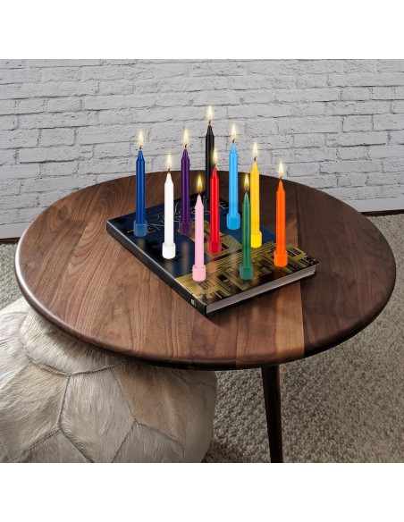 Set de 20 Mini Velas Negras Sin Aroma Mega Velas 10 cm