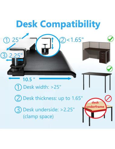 Bandeja de Teclado Deslizante MAX SMART 50.8 cm Ergonómica