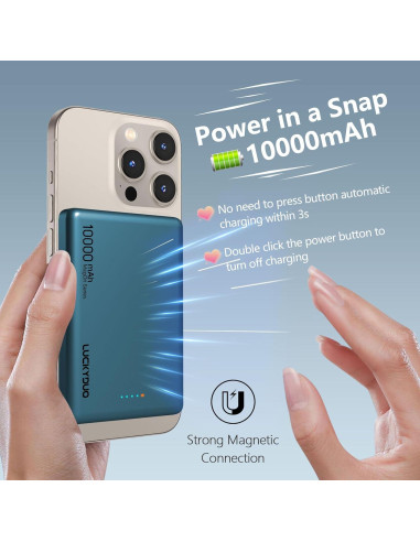 Cargador Portátil Magnético LUCKYDUO 10000mAh Inalámbrico 20W
