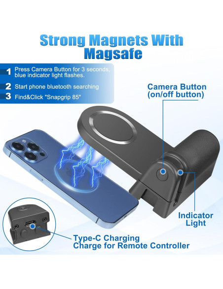 Soporte de Cámara Magnético Bluetooth YW-85A para Smartphone Soporte de Cámara Magnético Bluetooth YW-85A para Smartphone