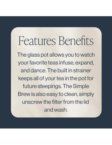 Tetera Rishi Tea Simple Brew 400ml Vidrio Borosilicato con Colador