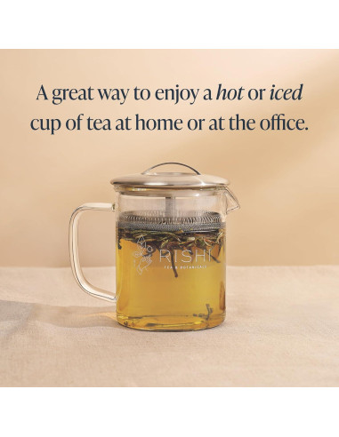Tetera Rishi Tea Simple Brew 400ml Vidrio Borosilicato con Colador