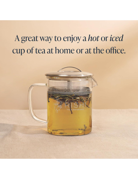 Tetera Rishi Tea Simple Brew 400ml Vidrio Borosilicato con Colador
