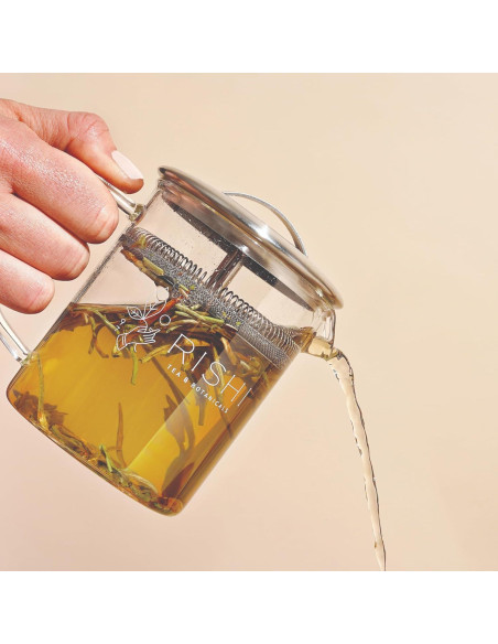 Tetera Rishi Tea Simple Brew 400ml Vidrio Borosilicato con Colador