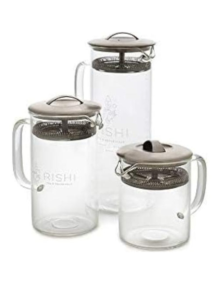 Tetera Rishi Tea Simple Brew 400ml Vidrio Borosilicato con Colador