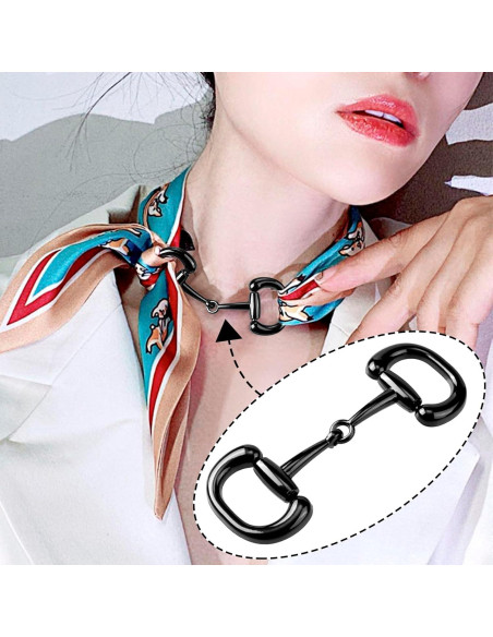 Anillo de Bufanda Joez Clip de Seda Negra para Mujeres Anillo de Bufanda Joez Clip de Seda Negra para Mujeres