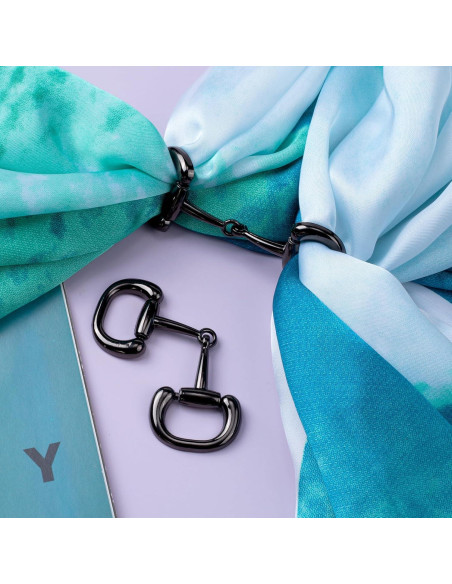 Anillo de Bufanda Joez Clip de Seda Negra para Mujeres Anillo de Bufanda Joez Clip de Seda Negra para Mujeres