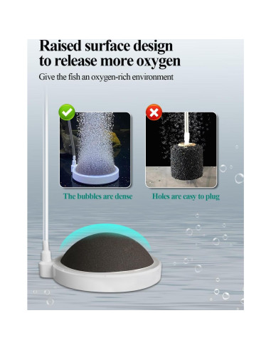 Piedra de Aire para Acuario UPETTOOLS 5 cm Difusor de Oxígeno