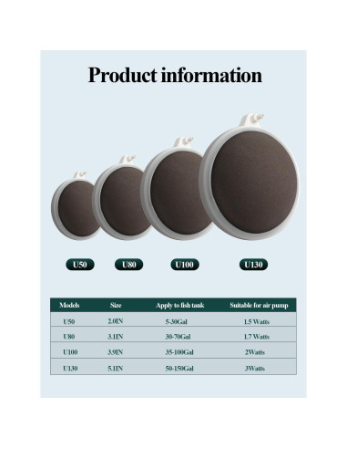 Piedra de Aire para Acuario UPETTOOLS 5 cm Difusor de Oxígeno