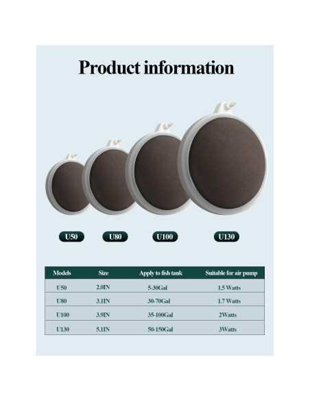 Piedra de Aire para Acuario UPETTOOLS 5 cm Difusor de Oxígeno
