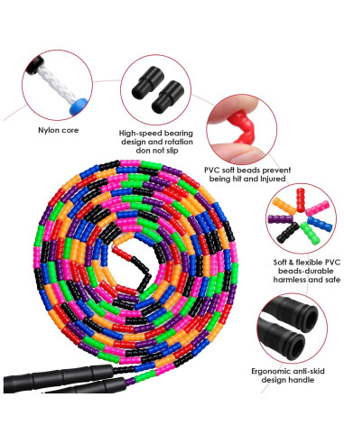 Cuerda de Salto Doble Holandesa Kingcolor 5m Ajustable para 6 Saltadores
