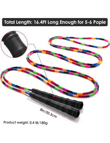 Cuerda de Salto Doble Holandesa Kingcolor 5m Ajustable para 6 Saltadores