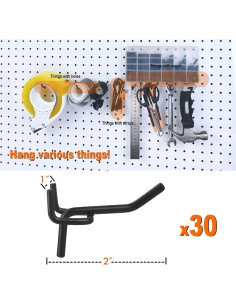 Ganchos de Metal para Tablero Perforado G.CORE - 30pcs 5.08cm 2
