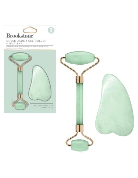 Rodillo Facial de Jade Verde Brookstone - Masajeador Premium
