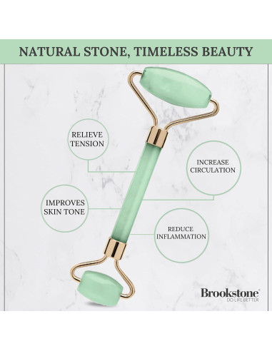 Rodillo Facial de Jade Verde Brookstone - Masajeador Premium
