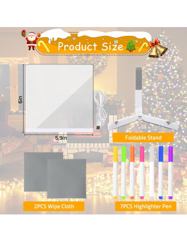 Tablero de Dibujo LED AIERSA 15x15 cm Multicolor Acrílico