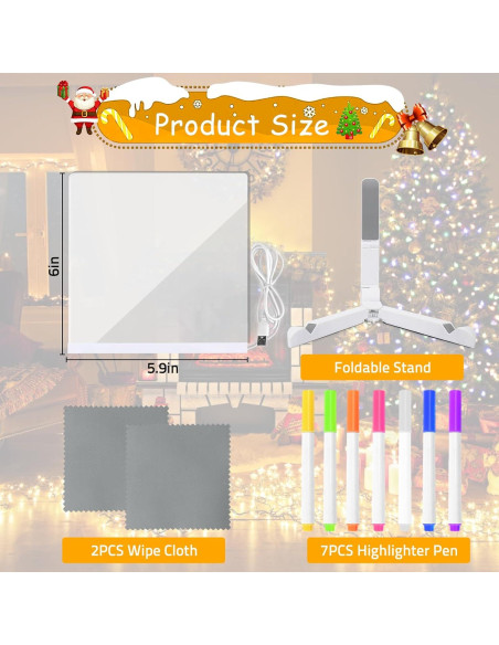 Tablero de Dibujo LED AIERSA 15x15 cm Multicolor Acrílico Tablero de Dibujo LED AIERSA 15x15 cm Multicolor Acrílico