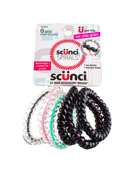 Coletas Espirales Scunci con Núcleo Interno Rosa 6 Unidades Coletas Espirales Scunci con Núcleo Interno Rosa 6 Unidades