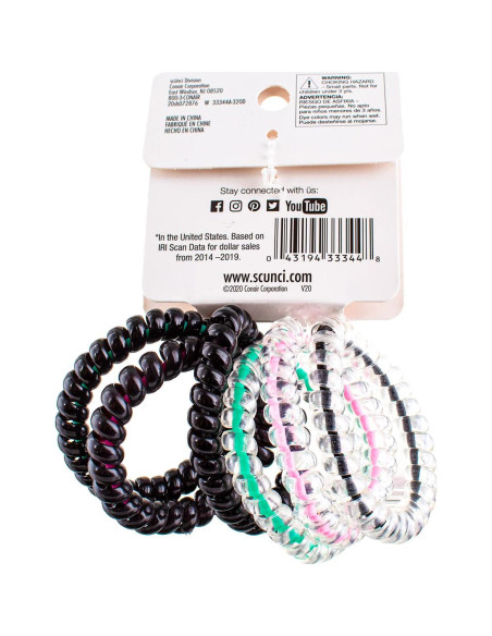 Coletas Espirales Scunci con Núcleo Interno Rosa 6 Unidades Coletas Espirales Scunci con Núcleo Interno Rosa 6 Unidades