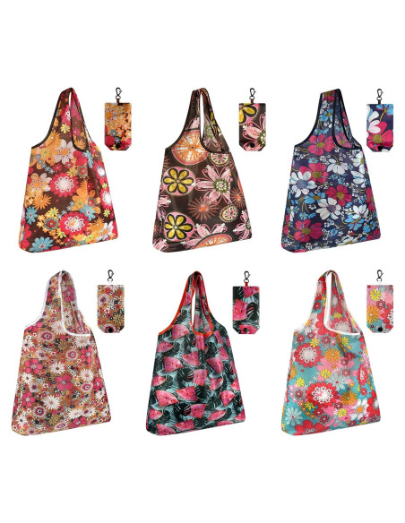 Bolsas de Compras Reutilizables MIAHART Nylon Impermeable 37.8x60cm Bolsas de Compras Reutilizables MIAHART Nylon Impermeable 37.8x60cm