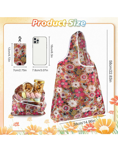 Bolsas de Compras Reutilizables MIAHART Nylon Impermeable 37.8x60cm Bolsas de Compras Reutilizables MIAHART Nylon Impermeable 37.8x60cm