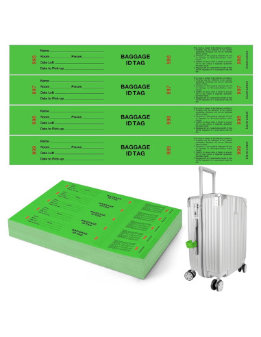 1000 Etiquetas de Identificación de Equipaje Feifeiya Verde