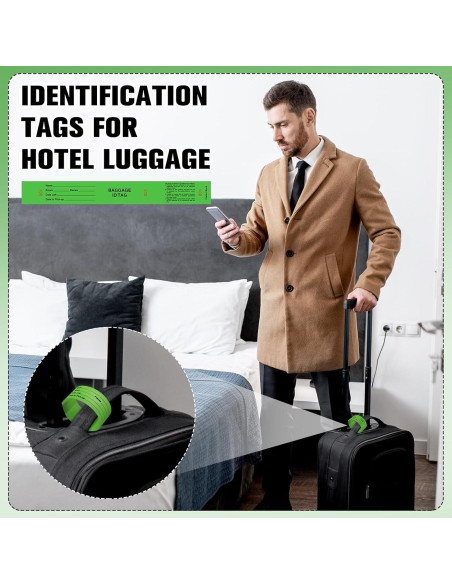1000 Etiquetas de Identificación de Equipaje Feifeiya Verde