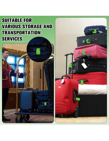 1000 Etiquetas de Identificación de Equipaje Feifeiya Verde