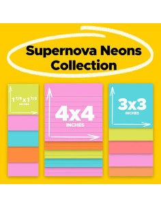 Notas Post-it Súper Adhesivas 15 Bloc 2X Adhesión Neones 2