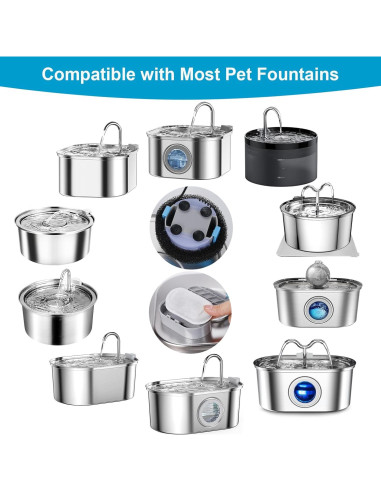 Filtros de Reemplazo para Fuente de Agua VinDox 8+8 para Gatos