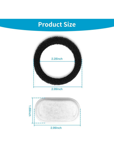 Filtros de Reemplazo para Fuente de Agua VinDox 8+8 para Gatos