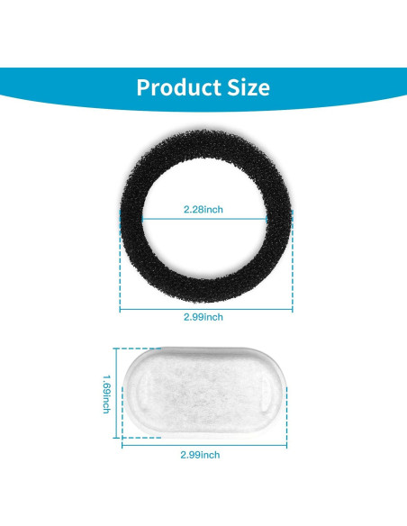 Filtros de Reemplazo para Fuente de Agua VinDox 8+8 para Gatos