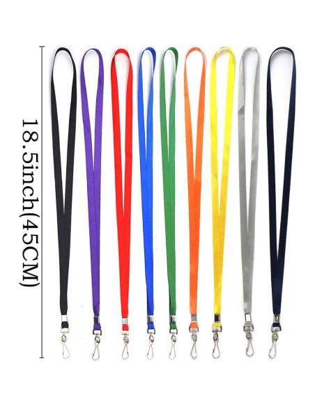 Cinta Lanyard Negra Beebel 50 Paquetes con Gancho Giratorio