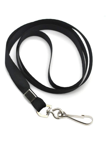 Cinta Lanyard Negra Beebel 50 Paquetes con Gancho Giratorio