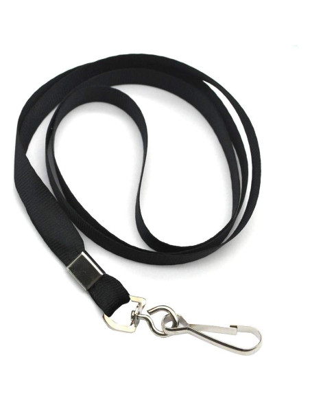 Cinta Lanyard Negra Beebel 50 Paquetes con Gancho Giratorio