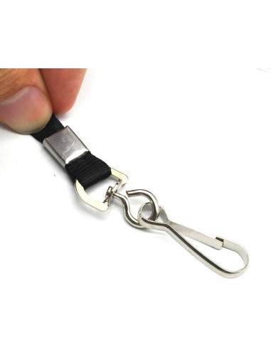 Cinta Lanyard Negra Beebel 50 Paquetes con Gancho Giratorio