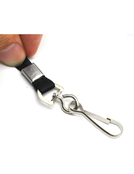 Cinta Lanyard Negra Beebel 50 Paquetes con Gancho Giratorio