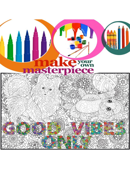 Juego de 2 Pósteres Gigantes para Colorear ALEX Art 98x68 cm