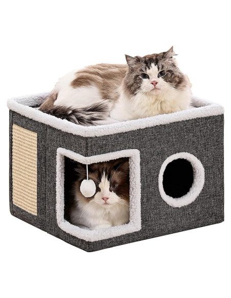 Cama para Gatos Crispen, Cueva Plegable 40x40x31cm, Gris