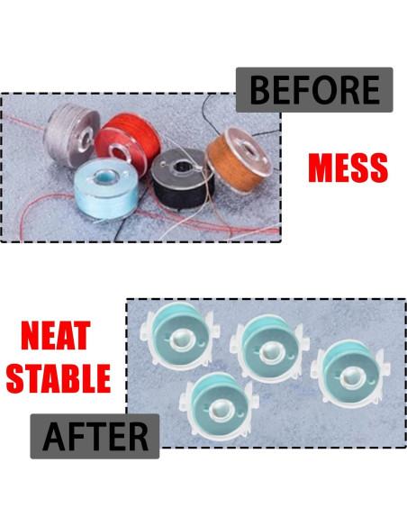 Set de 80 Clips Transparentes JAKOUE para Bobinas de Hilo