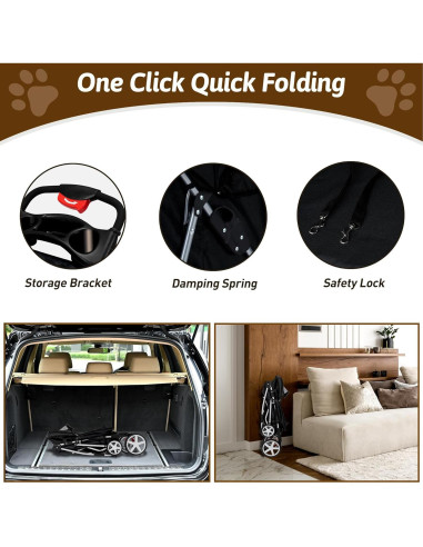 Carrito para Mascotas Azaeahom Plegable Negro 5.18 kg