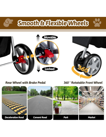 Carrito para Mascotas Azaeahom Plegable Negro 5.18 kg