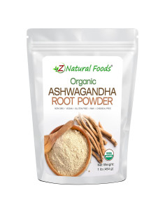 Polvo de Raíz de Ashwagandha Orgánico Z Natural Foods 0.45 kg