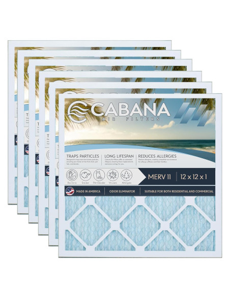 Filtros de Aire Cabana 12x12x2.5 cm Merv 11 Paquete de 6