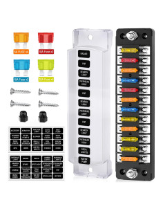 Bloque de Fusibles Nilight 12 V con Cubierta Impermeable