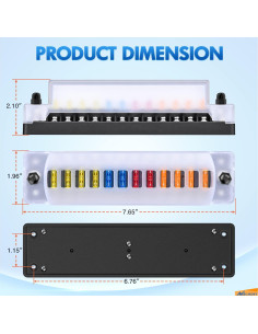 Bloque de Fusibles Nilight 12 V con Cubierta Impermeable 2